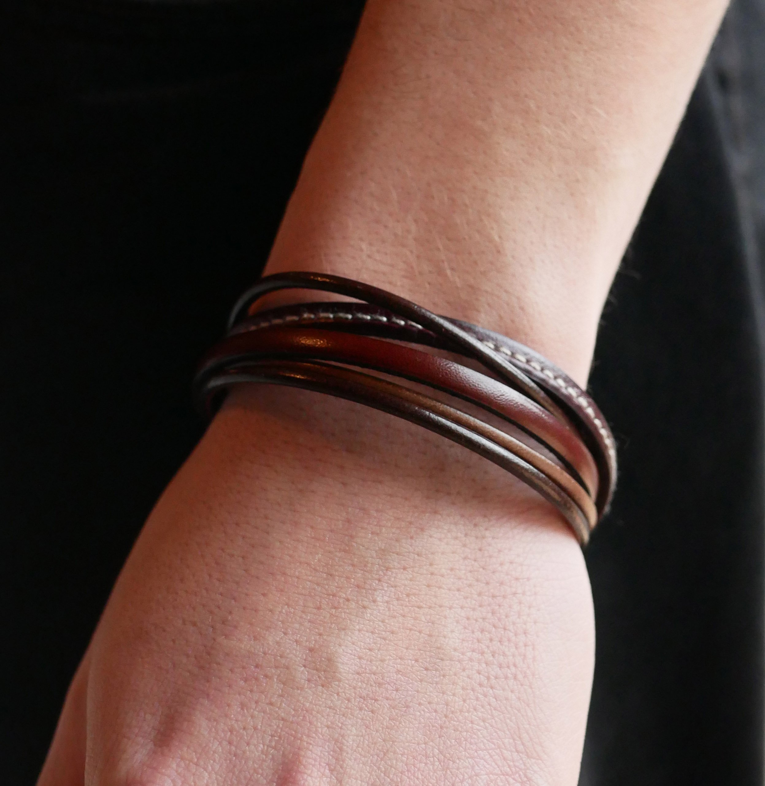 Herenarmband van bruin leer