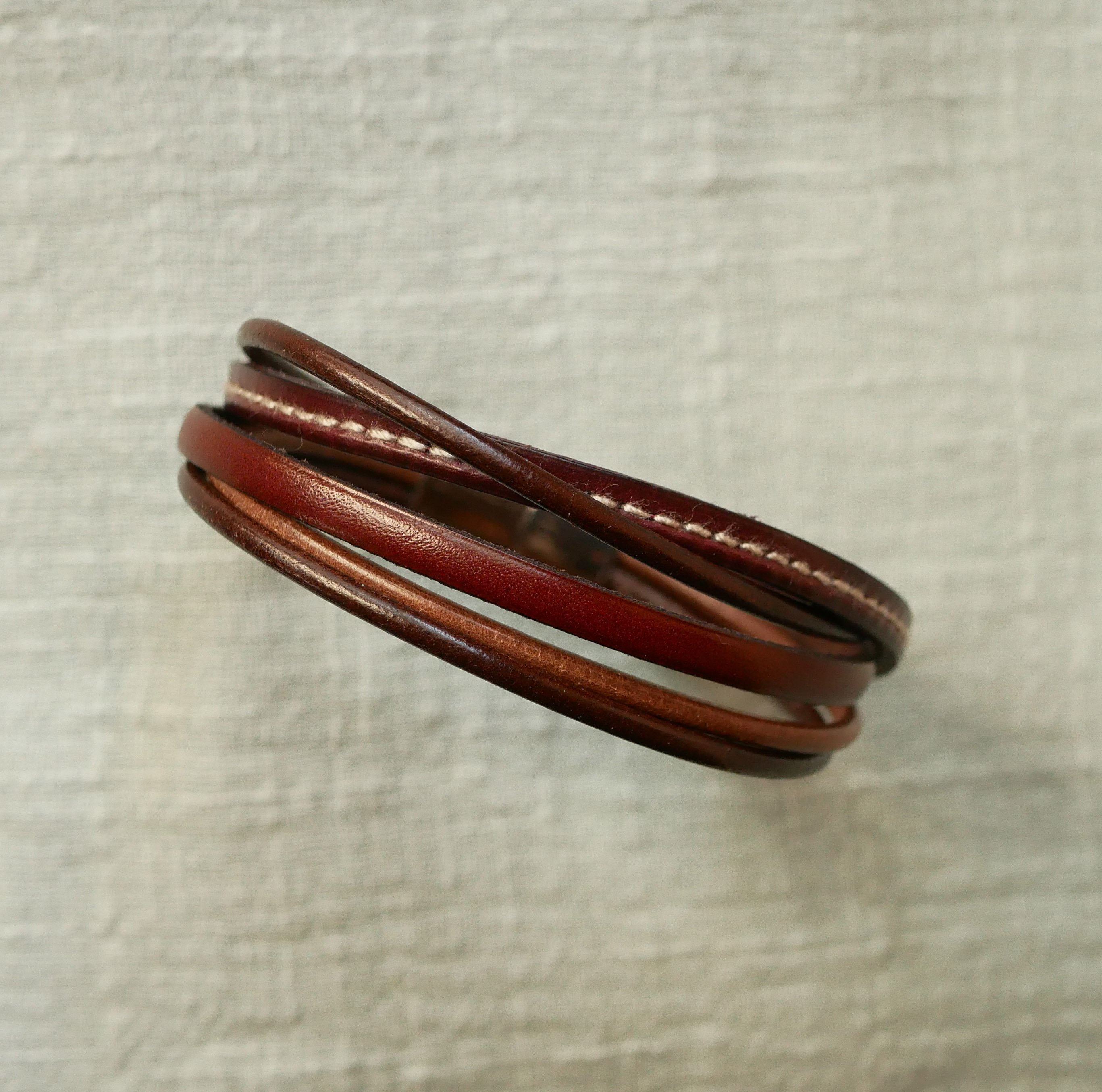 Herenarmband van bruin leer