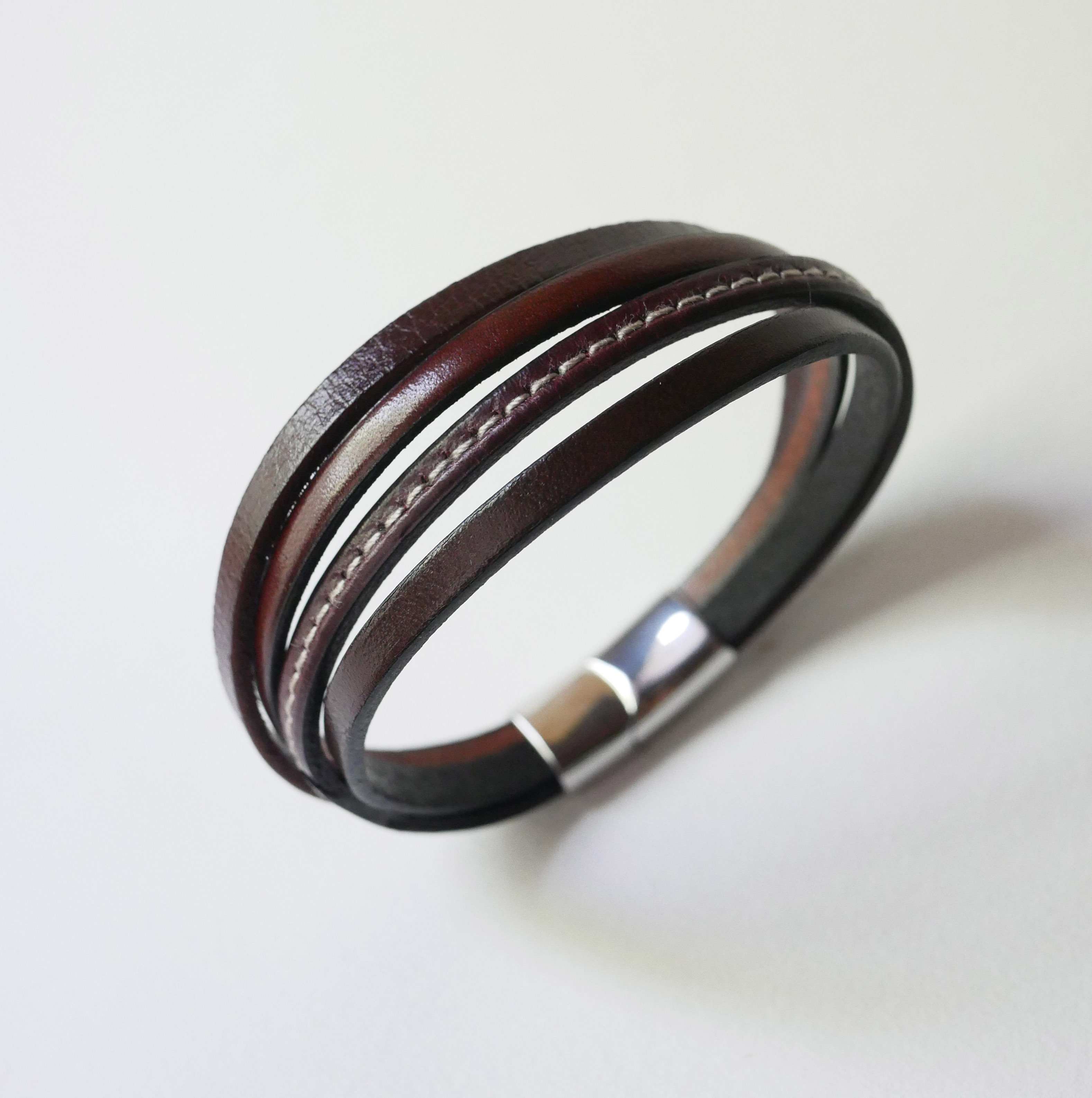 Herenarmband van bruin leer