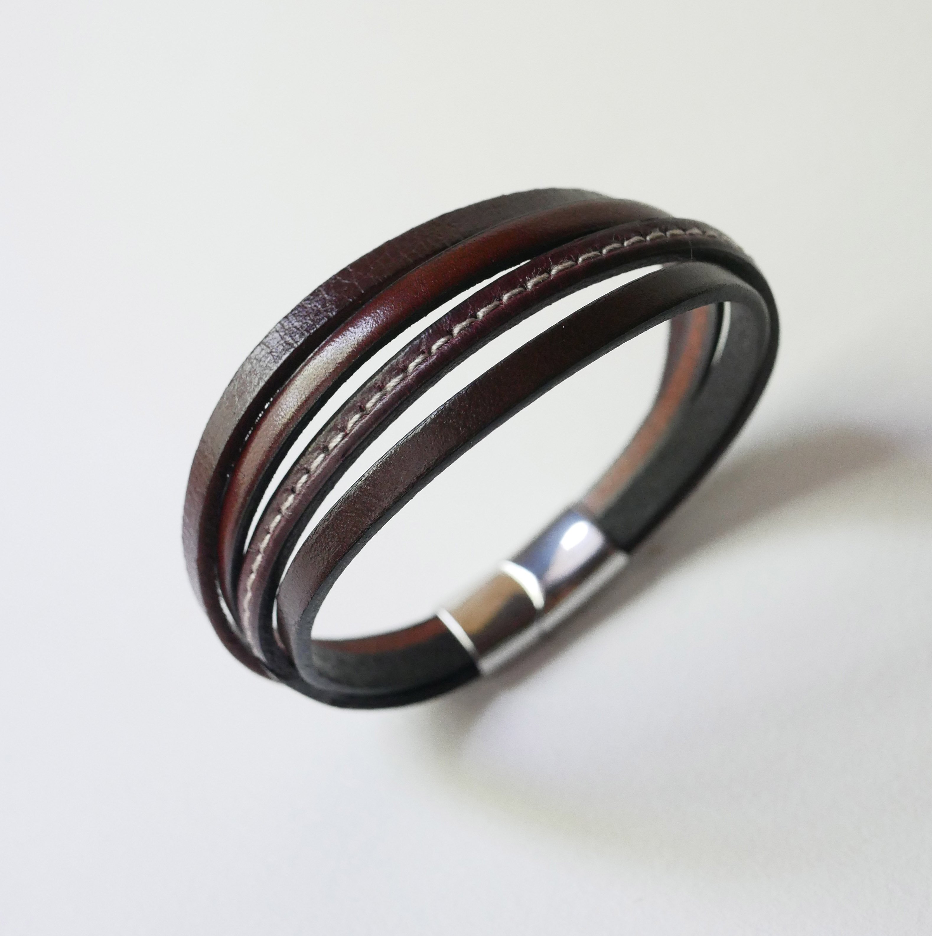 Herenarmband van bruin leer