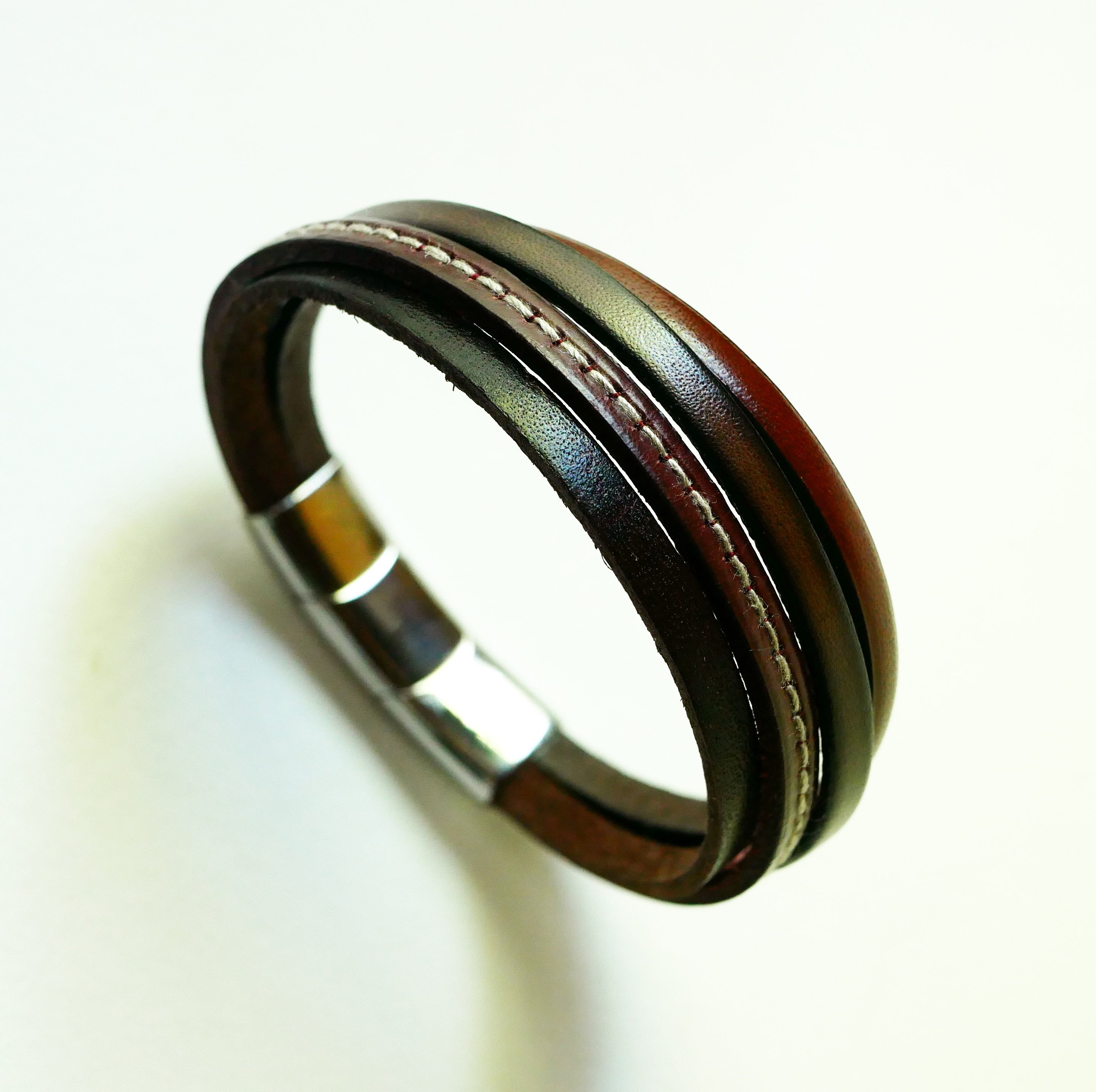 Herenarmband van bruin leer