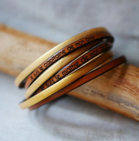 Aanpasbare multi-turn leren duo-armband voor mannen of vrouwen