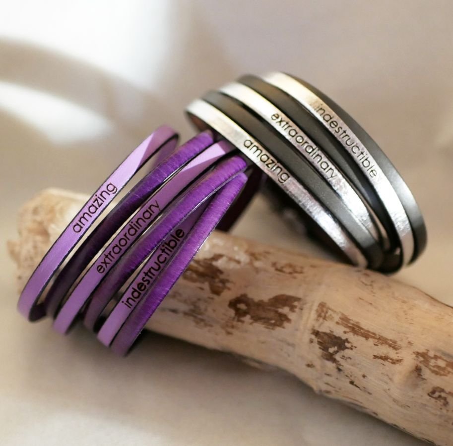 Aanpasbare multi-turn leren duo-armband voor mannen of vrouwen