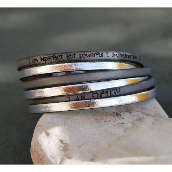 Aanpasbare multi-turn leren duo-armband voor mannen of vrouwen