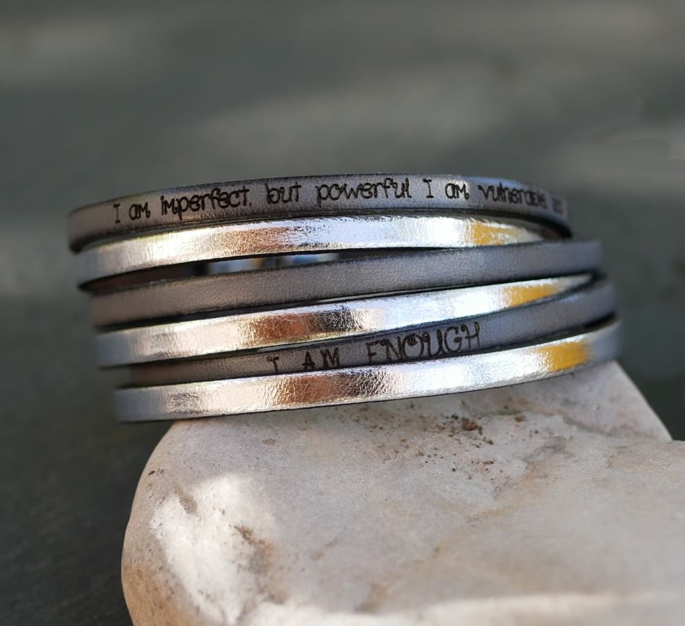 Aanpasbare multi-turn leren duo-armband voor mannen of vrouwen