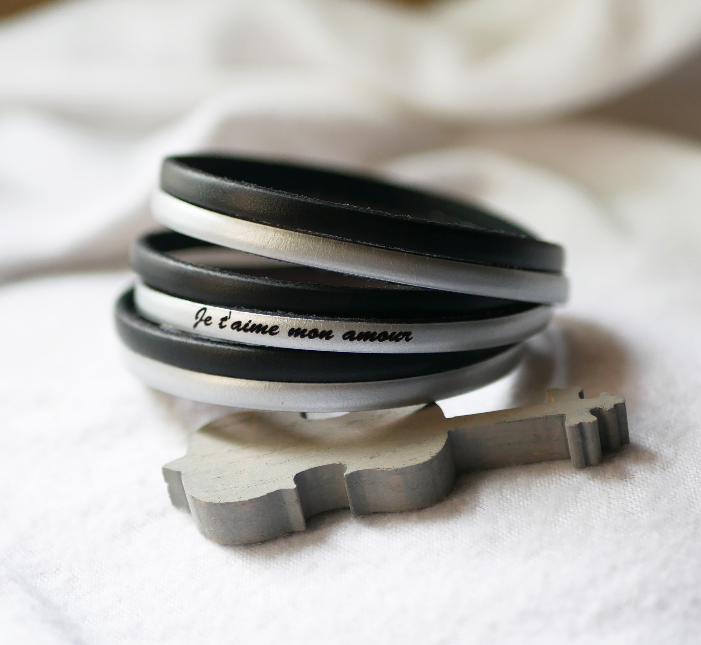 Aanpasbare multi-turn leren duo-armband voor mannen of vrouwen
