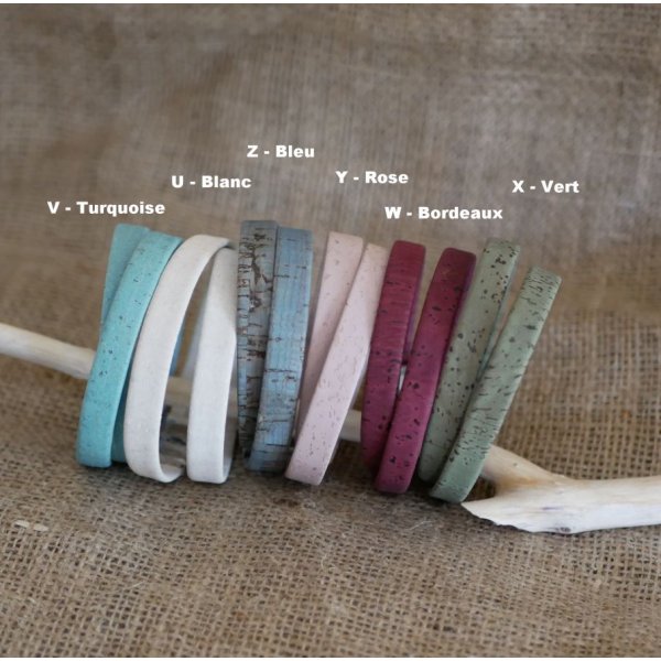 Zilveren horloge met kurken armband 2 slagen met verstelbare sluiting