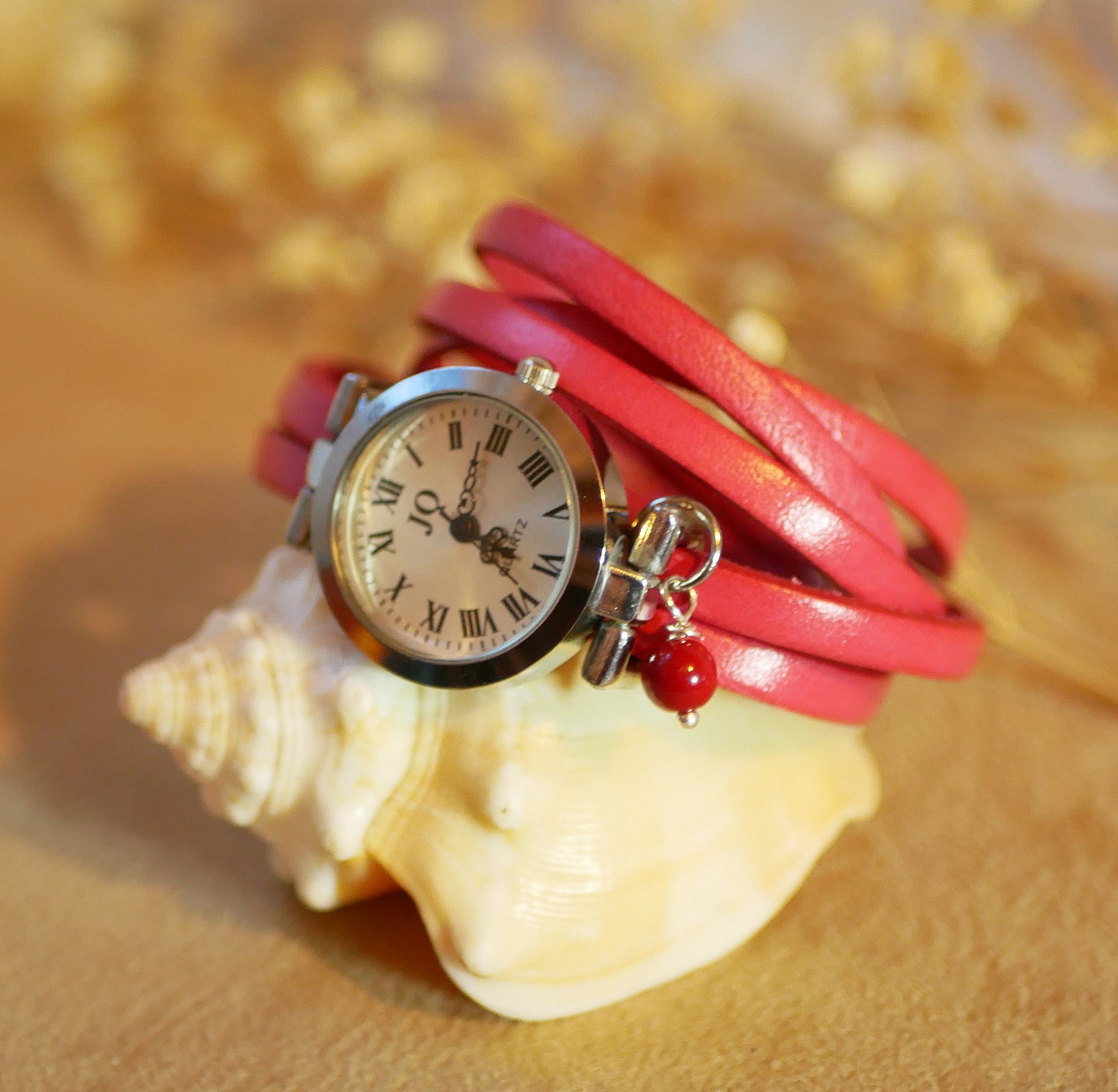 Zilveren multi-turn leren armband met verstelbare sluiting