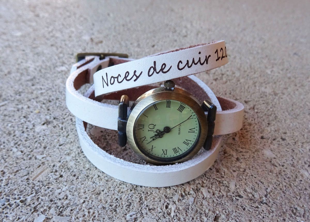 Lederen armband horloge 3 beurten aanpasbaar