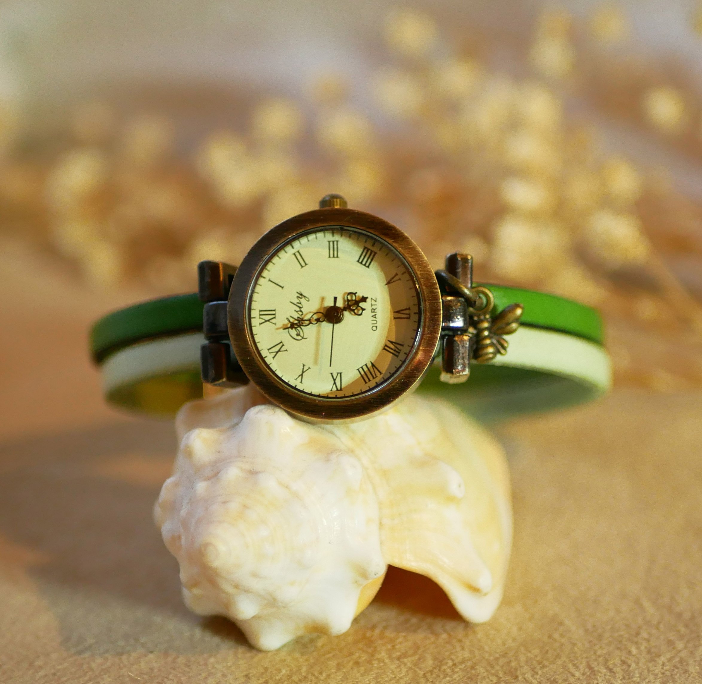 Leren duo-horloge in kleur naar keuze en persoonlijke gravure