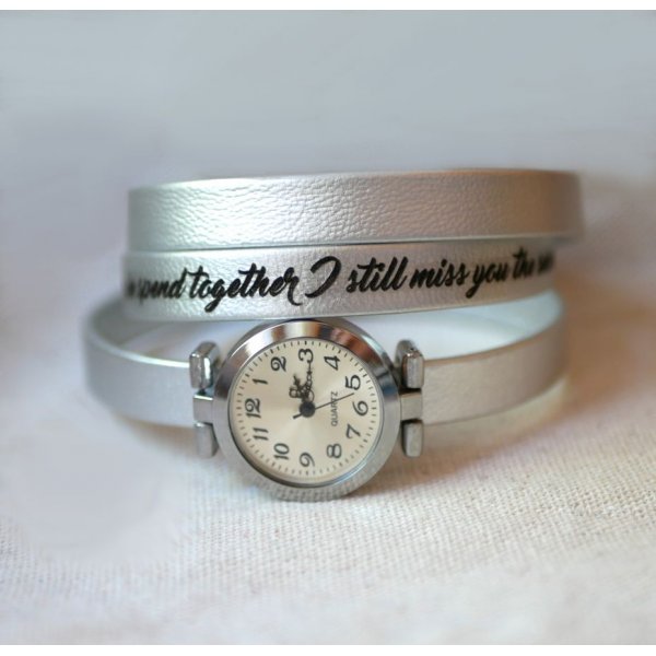 Aanpasbaar multi-turn horloge met zilveren wijzerplaat 