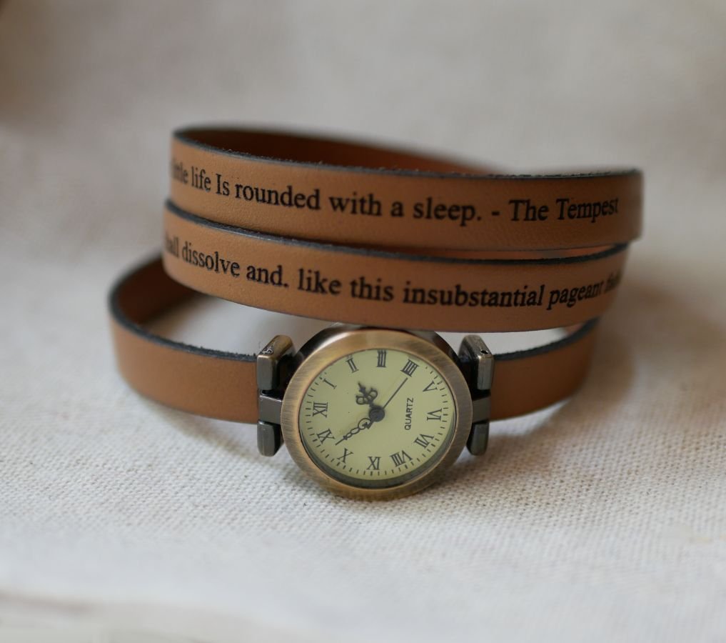 Aanpasbaar triple tour horloge met bronzen wijzerplaat 