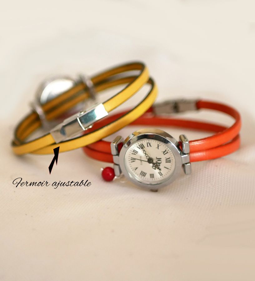 Aanpasbaar en kleurrijk leren sieradenhorloge voor dames