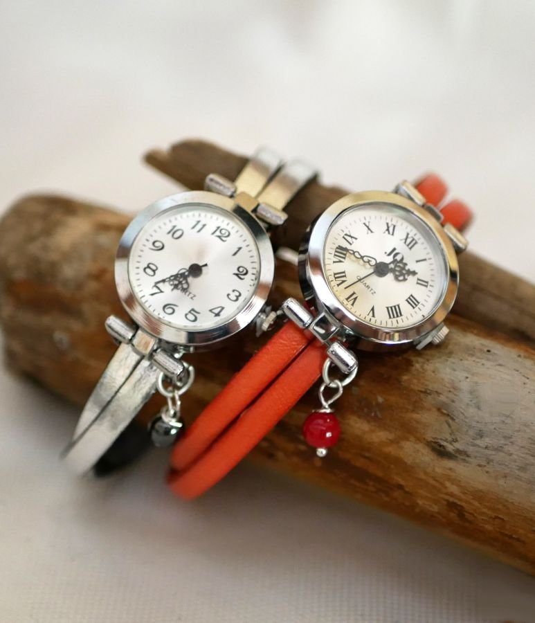 Aanpasbaar en kleurrijk leren sieradenhorloge voor dames