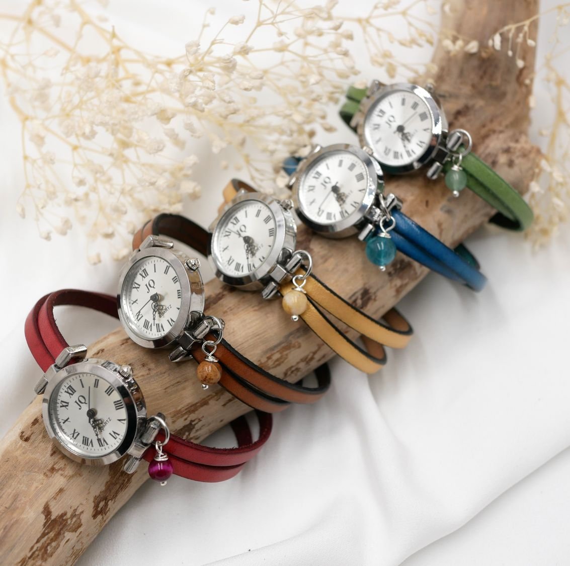 Aanpasbaar en kleurrijk leren sieradenhorloge voor dames