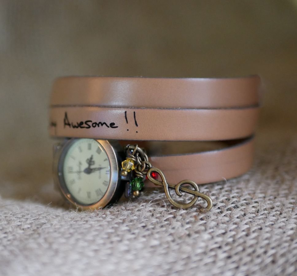 Rasta Reggaeb stijl horloge met lederen band 2 of 3 slagen verstelbare sluiting