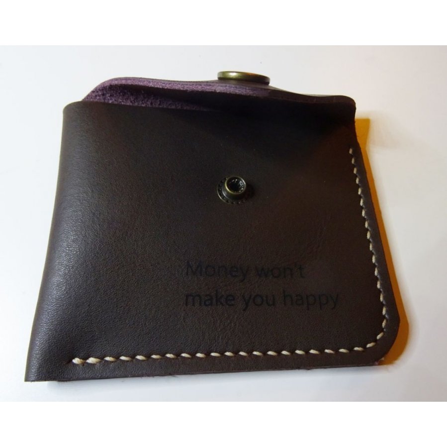 Koffieleren etui met gegraveerde knop