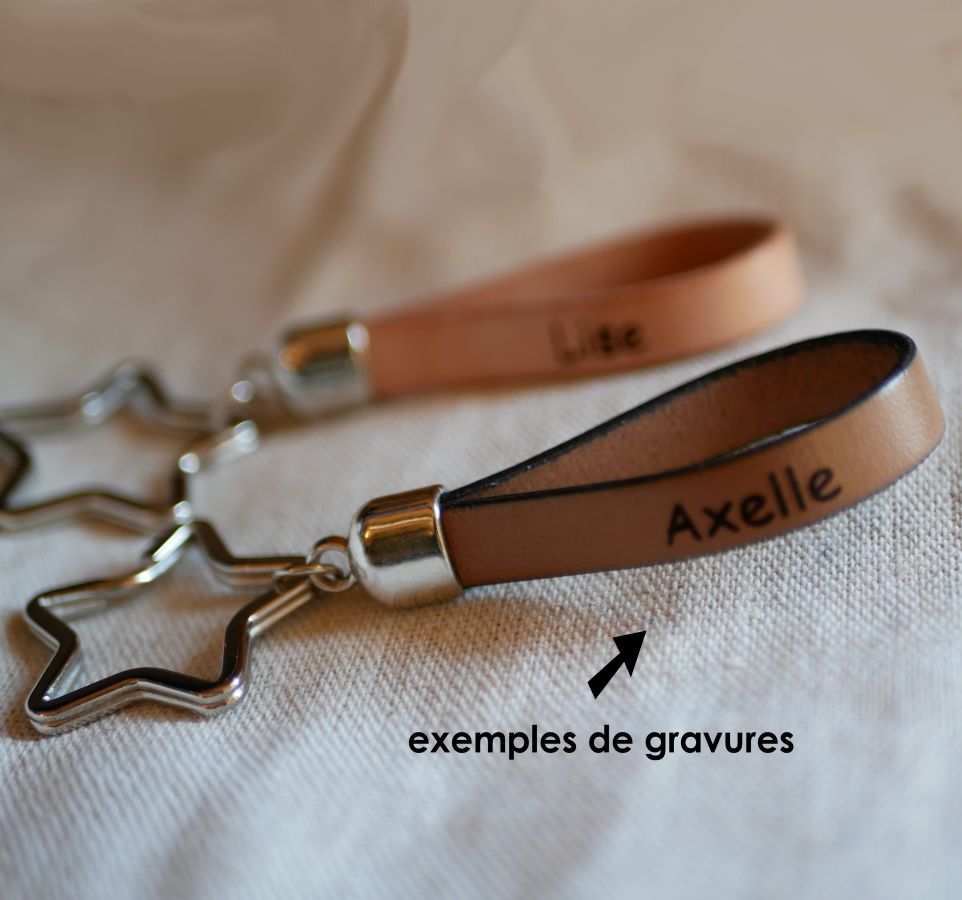 Sleutelhanger of tasjuweel van leer en parels met chocoladethema
