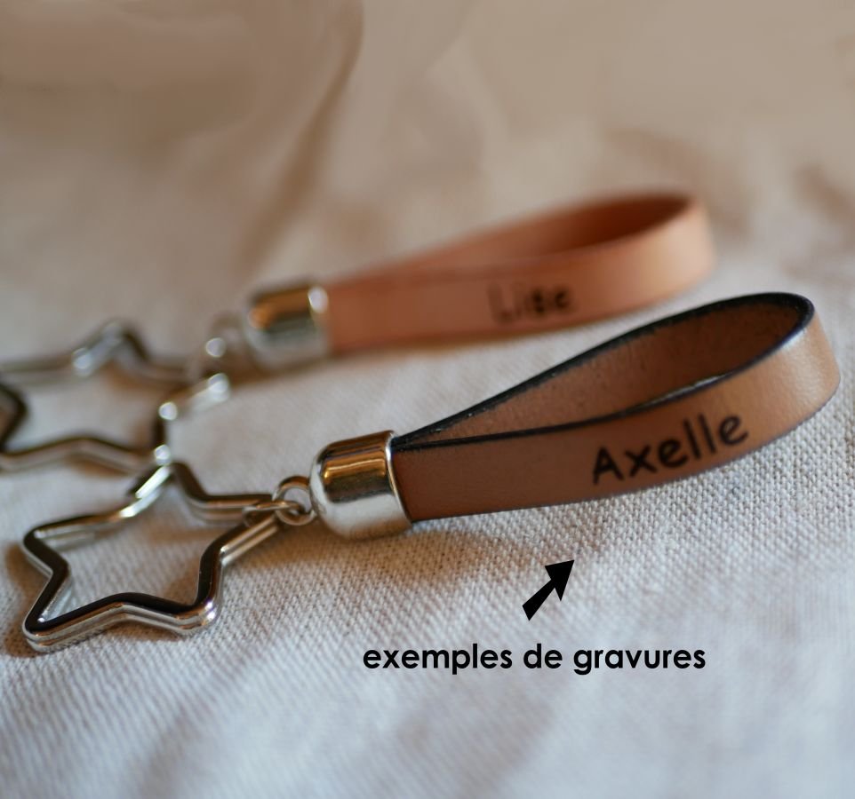 Sleutelhanger of tasjuweel van leer en parels met chocoladethema