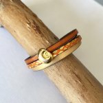 Gouden manchetarmband voor dames Gouden en oranje schelp