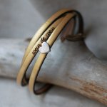 Aanpasbare lederen armband voor vrouwen, multi-turns, zilveren hart ontwerp