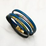 Leren armband met impressionistische opdruk om te personaliseren