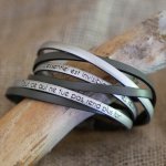 Aanpasbare multi-turn leren duo-armband voor mannen of vrouwen