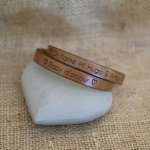 Pappa's dubbele-draai leren armband aanpasbaar door gravure