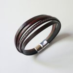 Herenarmband van bruin leer