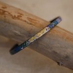 Vrouwenarmband van fijn leder met impressionistische print