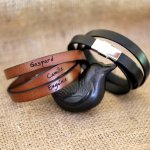 Lederen armband triple draait man of vrouw te worden gepersonaliseerd verstelbare sluiting