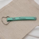 Aanpasbare handgenaaide leren sleutelhanger