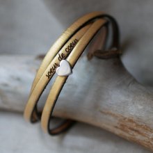 Aanpasbare lederen armband voor vrouwen, multi-turns, zilveren hart ontwerp