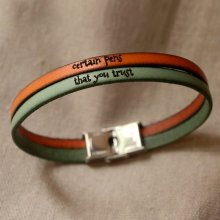 Leren duo-armband voor heren, personaliseerbaar door gravure
