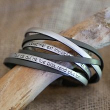 Aanpasbare multi-turn leren duo-armband voor mannen of vrouwen