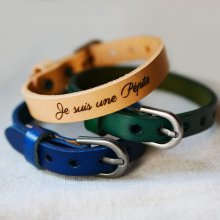 Gegraveerde lederen armband met zilveren gesp te personaliseren door gravure