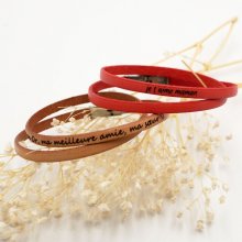 2-draaibare leren armband voor mannen of vrouwen om te personaliseren