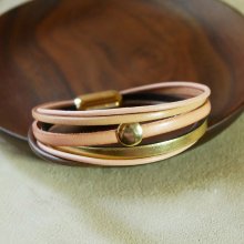 Perzik en gouden manchetarmband voor dames
