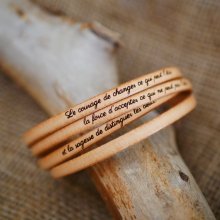 Fijne leren armband in 4 op maat gemaakte polsbanden door gravure