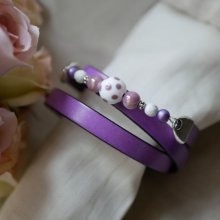 Leder en parels armband triple draaien om te personaliseren 