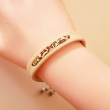 Florâme plantenarmband met Ava liberty lint op wit kurk