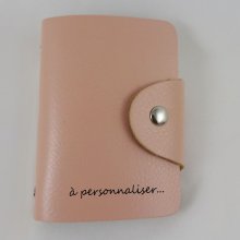 Perzik lederen kaarthouder